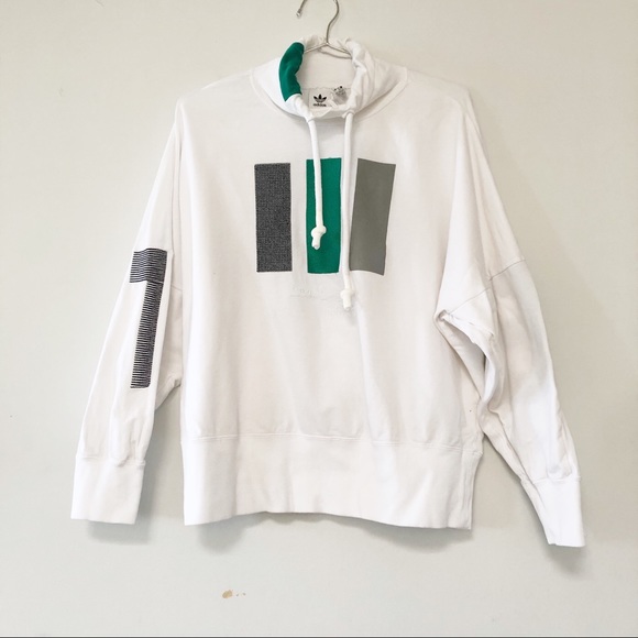 Adidas EQT sweatshirt in retro Y2K 90s design white with green colour - Picture 2 of 11